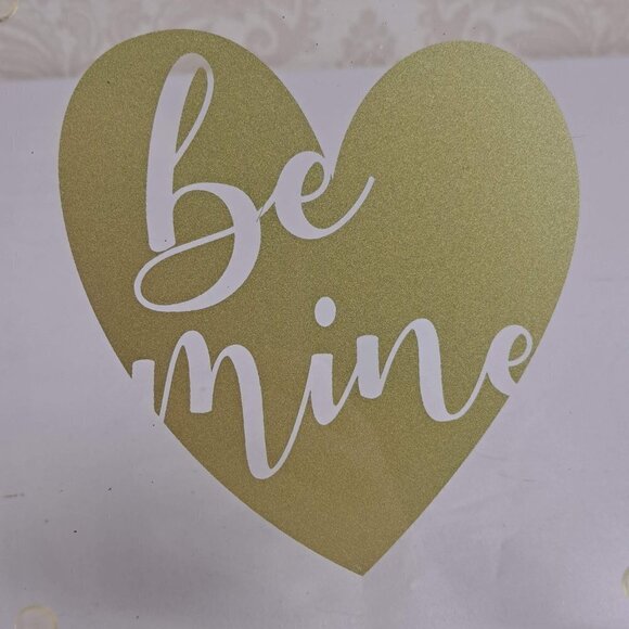 "Be Mine" Clear Acrylic Tray with Gold Graphic Silicone Pads on Bottom NWOT - Picture 4 of 6